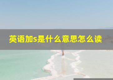 英语加s是什么意思怎么读