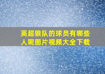 英超狼队的球员有哪些人呢图片视频大全下载