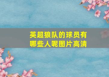 英超狼队的球员有哪些人呢图片高清