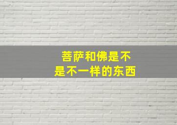 菩萨和佛是不是不一样的东西