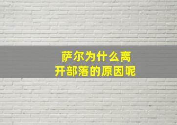 萨尔为什么离开部落的原因呢