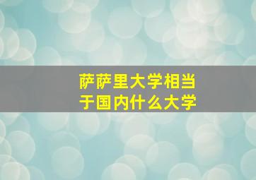 萨萨里大学相当于国内什么大学