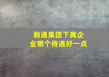 融通集团下属企业哪个待遇好一点