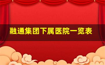 融通集团下属医院一览表