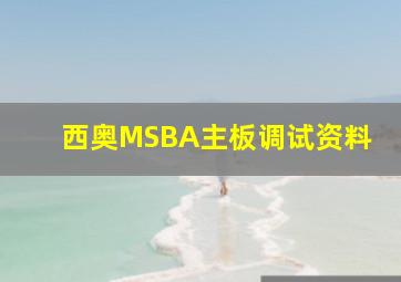 西奥MSBA主板调试资料