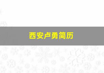 西安卢勇简历