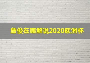 詹俊在哪解说2020欧洲杯