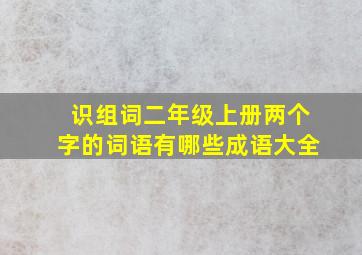 识组词二年级上册两个字的词语有哪些成语大全