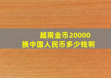 越南金币20000换中国人民币多少钱啊