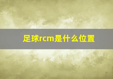 足球rcm是什么位置