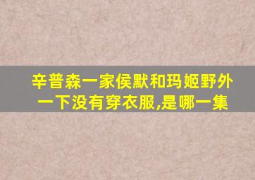 辛普森一家侯默和玛姬野外一下没有穿衣服,是哪一集