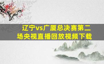 辽宁vs广厦总决赛第二场央视直播回放视频下载