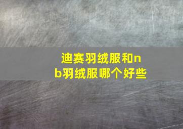 迪赛羽绒服和nb羽绒服哪个好些