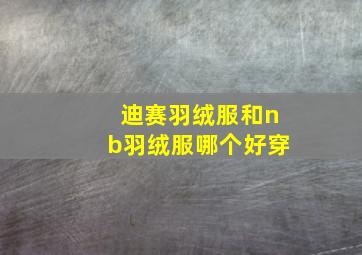 迪赛羽绒服和nb羽绒服哪个好穿