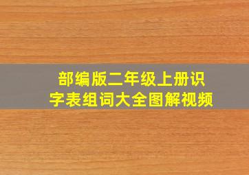 部编版二年级上册识字表组词大全图解视频