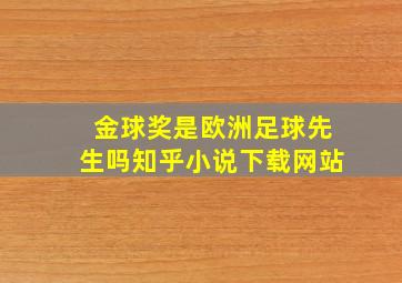 金球奖是欧洲足球先生吗知乎小说下载网站