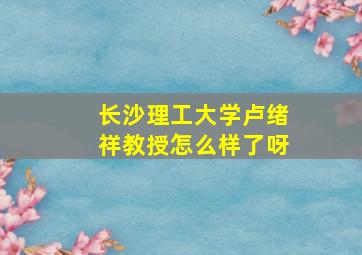 长沙理工大学卢绪祥教授怎么样了呀