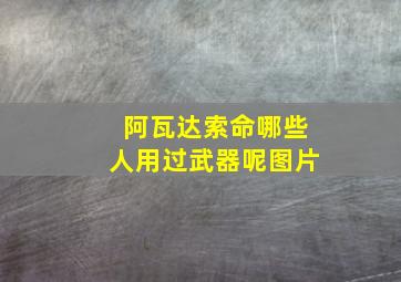 阿瓦达索命哪些人用过武器呢图片