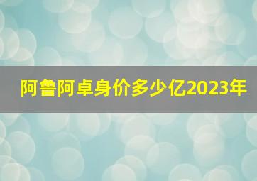 阿鲁阿卓身价多少亿2023年