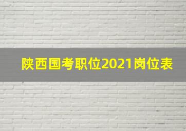 陕西国考职位2021岗位表