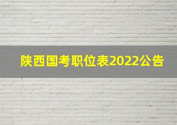 陕西国考职位表2022公告