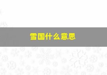 雪国什么意思