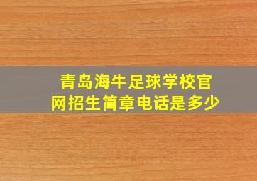 青岛海牛足球学校官网招生简章电话是多少