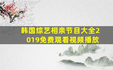 韩国综艺相亲节目大全2019免费观看视频播放