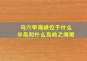 马六甲海峡位于什么半岛和什么岛屿之间呢