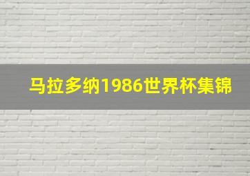 马拉多纳1986世界杯集锦