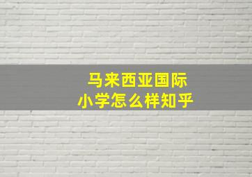 马来西亚国际小学怎么样知乎