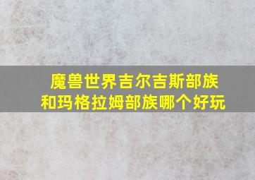 魔兽世界吉尔吉斯部族和玛格拉姆部族哪个好玩